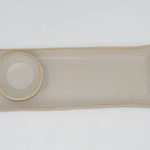 Seramik Çiçek Suşi Tabak Takımı Beyaz