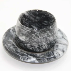 Doğal Gri Mermer Torna İşi Kahve Fincanı