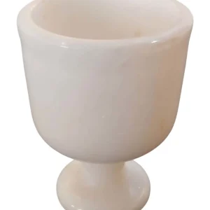 Doğal Beyaz Mermer Torna İşi Mini Kadeh