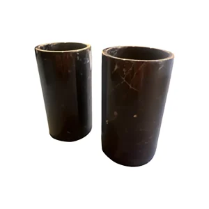 Doğal Siyah Mermer Bardak 2'li