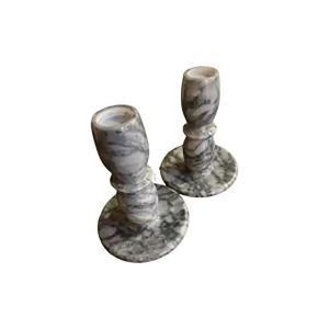 Doğal Gri Mermer Dekoratif Mumluk