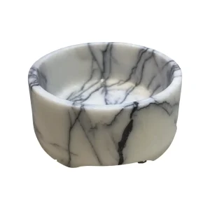 Beyaz Mermer Evcil Hayvan Mama Kabı