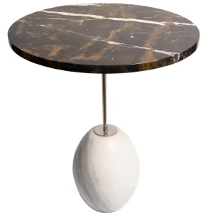 Mermer Torna Ayaklı Oval Sehpa